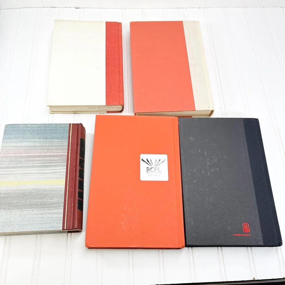 Vintage Black and Orange Decorative Book Stack‎ - Retro Display Books